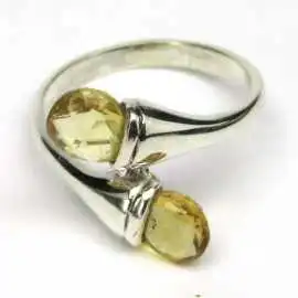 Stříbrný prsten s citrínem