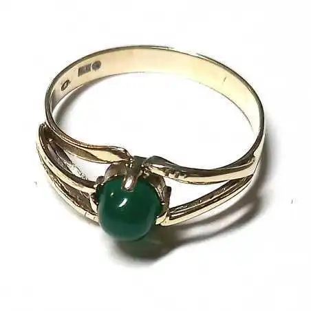 14 kt zlatý prsten s onyxem