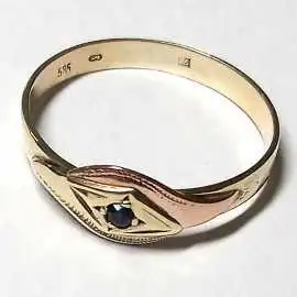 14 kt zlatý prsten s českým granátem