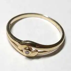 14 kt zlatý prsten s briliantem 0.05 kt