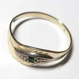 14 kt zlatý prsten se spinelem