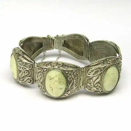 Stříbrný náramek vykládaný slonovinou