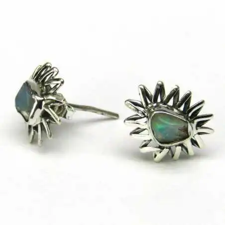 Stříbrné naušnice s opálem