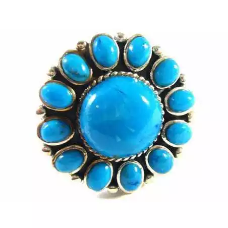 Stříbrný prsten s tyrkysy