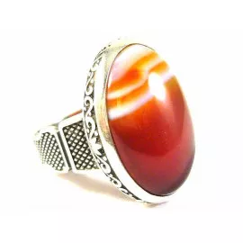 Stříbrný prsten s achátem