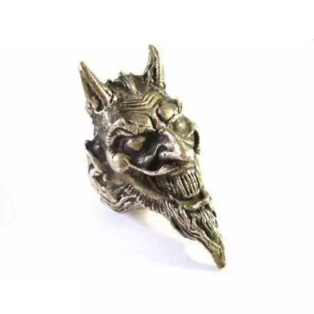 Unikátní starožitný stříbrný prsten čert