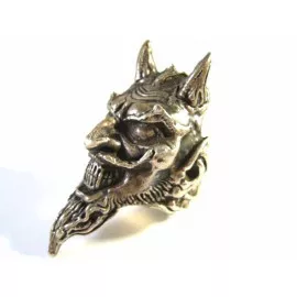 Unikátní starožitný stříbrný prsten čert