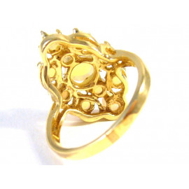 Luxusní zlatý prsten s opály