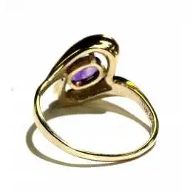 14 kt zlatý prsten s ametystem