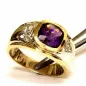 14 kt zlatý prsten s ametystem a brilianty