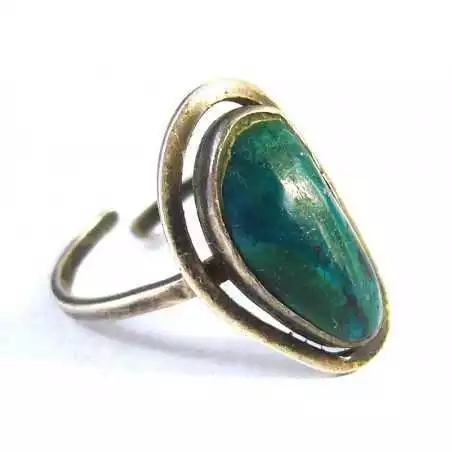 Stříbrný prsten s malachitem