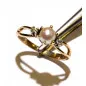 14 kt zlatý prsten s perlou a brilianty