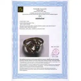 Zlatý prsten o ryzosti 17.28 kt zlata se smaragdem a brilianty