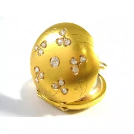 Starožitné zlaté 14kt hodinky s brilianty 0.60 kt