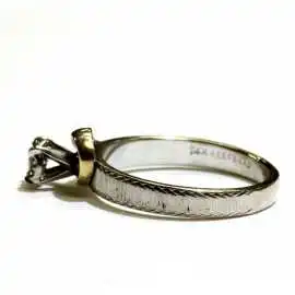 14 kt zlatý prsten s briliantem 0.10 kt