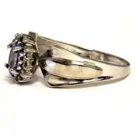 14 kt zlatý prsten s tanzanitem a brilianty