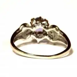 14 kt zlatý prsten s tanzanitem a brilianty