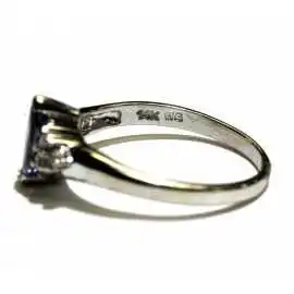 14 kt zlatý prsten s tanzanitem a brilianty