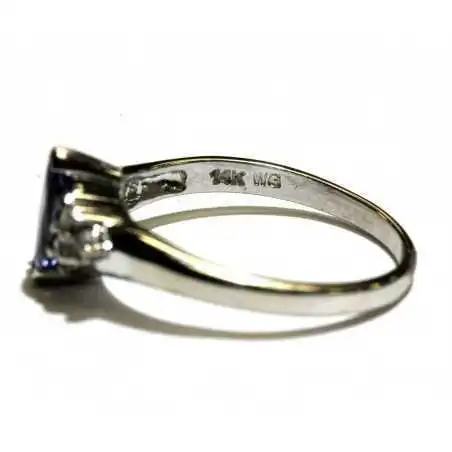 14 kt zlatý prsten s tanzanitem a brilianty