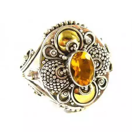 Stříbrný jedový prsten s citrínem