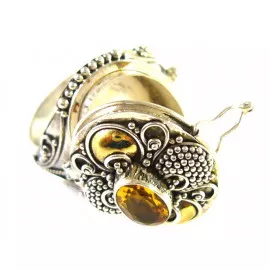 Stříbrný jedový prsten s citrínem