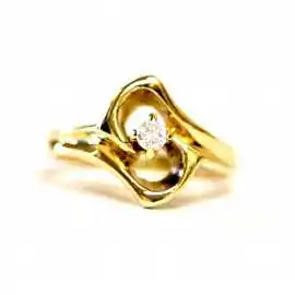 14 kt zlatý prsten s briliantem 0.10 kt