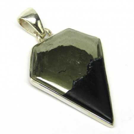 Stříbrný přívěsek s pyritem a magnetitem