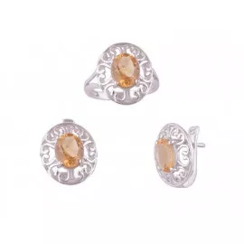 Stříbrný set s citríny