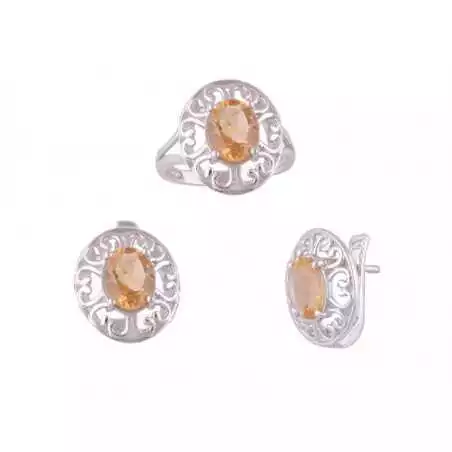 Stříbrný set s citríny