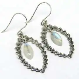 Stříbrné naušnice s měsíčními kameny