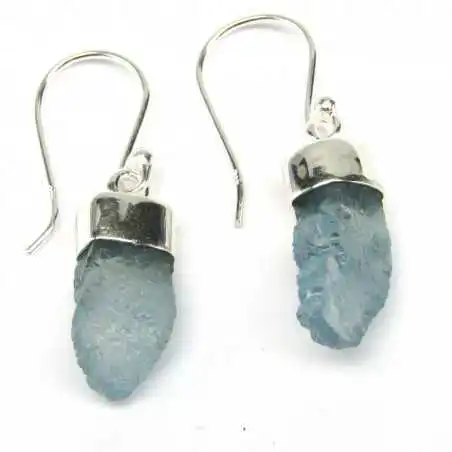 Stříbrné naušnice s akvamarínem