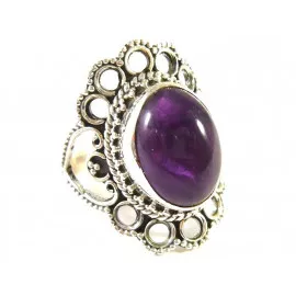 Stříbrný prsten s ametystem